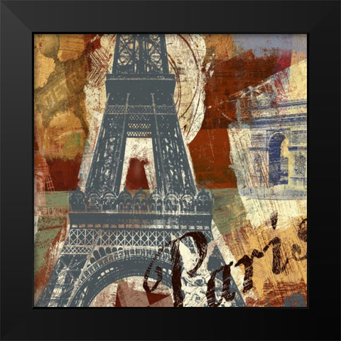 TOUR PARIS Black Modern Wood Framed Art Print by Yang, Eric