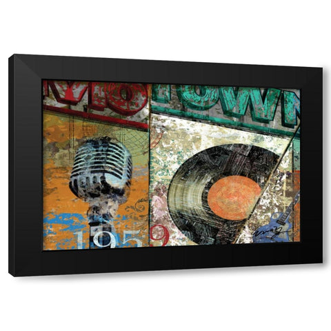 HITS TOWN 1959 Black Modern Wood Framed Art Print by Yang, Eric