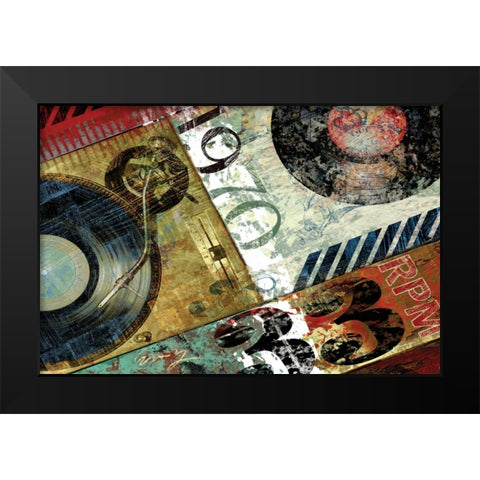 HITS TOWN 1970 Black Modern Wood Framed Art Print by Yang, Eric
