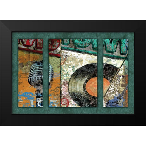 HITS TOWN 1959 - triptych Black Modern Wood Framed Art Print by Yang, Eric