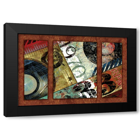 HITS TOWN 1970 - triptych Black Modern Wood Framed Art Print by Yang, Eric