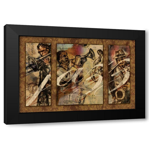 JAZZ - triptych Black Modern Wood Framed Art Print by Yang, Eric