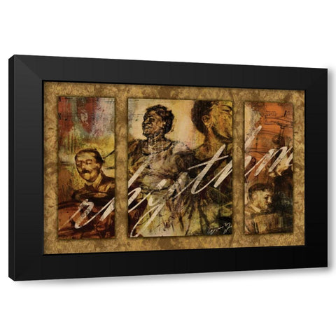 RHYTHM - triptych Black Modern Wood Framed Art Print with Double Matting by Yang, Eric