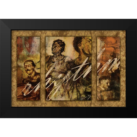 RHYTHM - triptych Black Modern Wood Framed Art Print by Yang, Eric