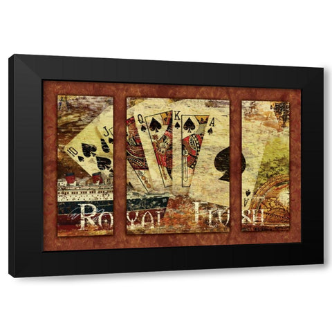 ROYAL FLUSH Black Modern Wood Framed Art Print by Yang, Eric