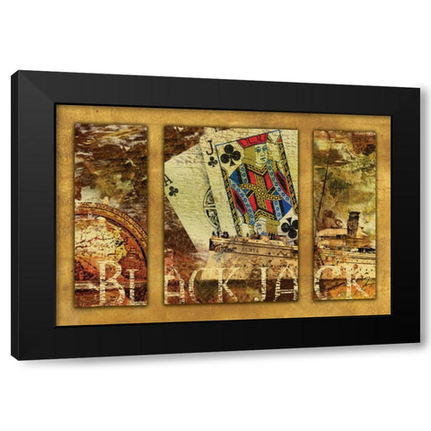 BLACK JACK Black Modern Wood Framed Art Print with Double Matting by Yang, Eric