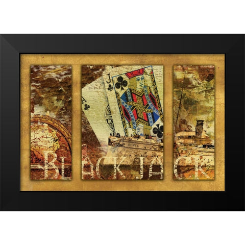 BLACK JACK Black Modern Wood Framed Art Print by Yang, Eric