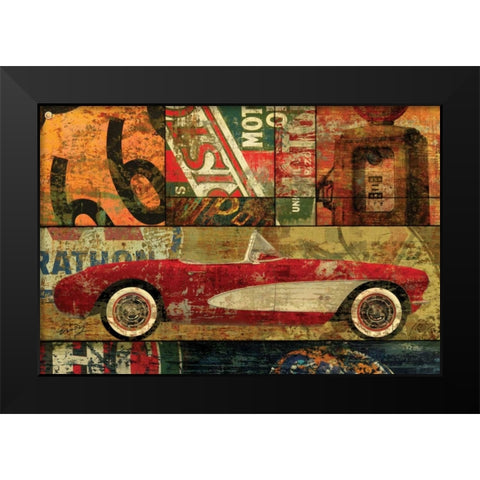 CRUISIN ON 66 I Black Modern Wood Framed Art Print by Yang, Eric