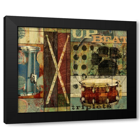 UP BEAT Black Modern Wood Framed Art Print with Double Matting by Yang, Eric