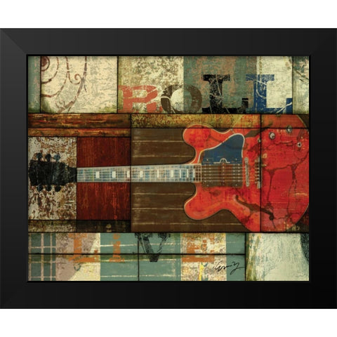 ROLL Black Modern Wood Framed Art Print by Yang, Eric