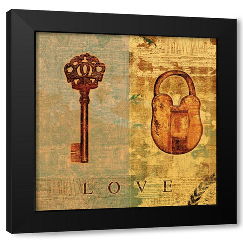LOVE Black Modern Wood Framed Art Print by Yang, Eric
