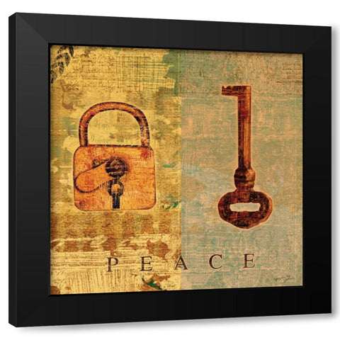 PEACE Black Modern Wood Framed Art Print by Yang, Eric