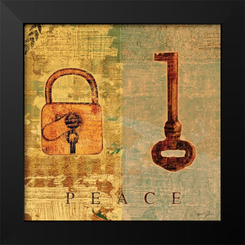 PEACE Black Modern Wood Framed Art Print by Yang, Eric