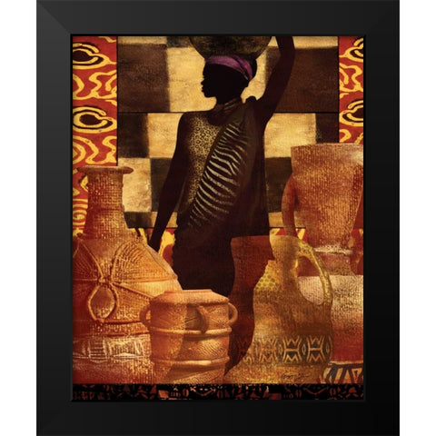 AFRICAN TRADITIONS II Black Modern Wood Framed Art Print by Yang, Eric