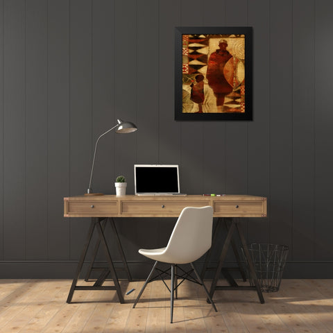 FATHER and SON Black Modern Wood Framed Art Print by Yang, Eric