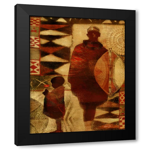 FATHER and SON Black Modern Wood Framed Art Print by Yang, Eric