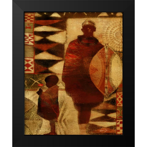 FATHER and SON Black Modern Wood Framed Art Print by Yang, Eric
