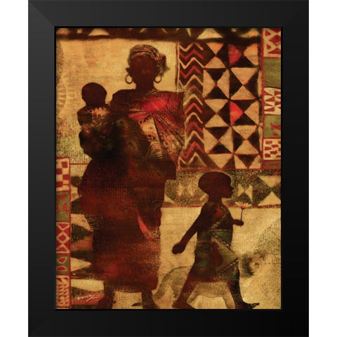 MOTHER and CHILDREN Black Modern Wood Framed Art Print by Yang, Eric