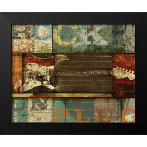 ROCK Black Modern Wood Framed Art Print by Yang, Eric