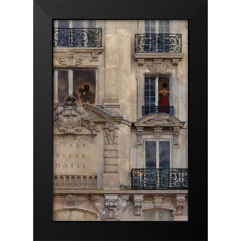 HEARTBREAK HOTEL Black Modern Wood Framed Art Print by Yang, Eric
