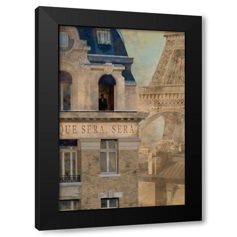 QUE SERA SERA Black Modern Wood Framed Art Print with Double Matting by Yang, Eric