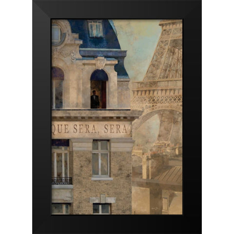 QUE SERA SERA Black Modern Wood Framed Art Print by Yang, Eric