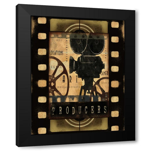 PRODUCERS Black Modern Wood Framed Art Print by Yang, Eric