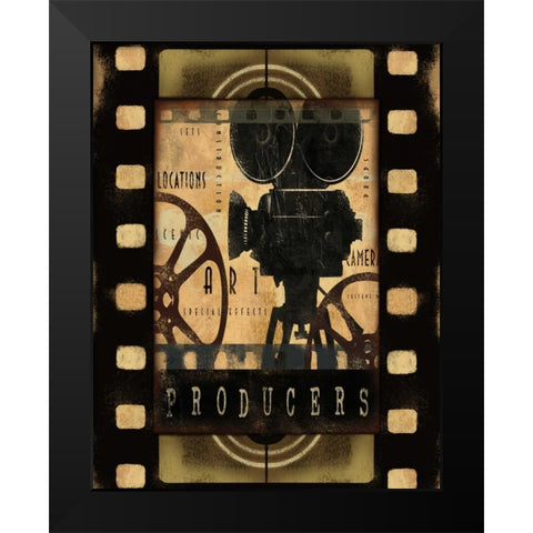 PRODUCERS Black Modern Wood Framed Art Print by Yang, Eric