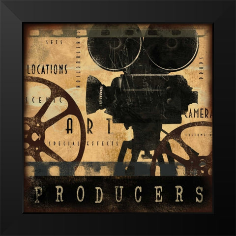 PRODUCERS Black Modern Wood Framed Art Print by Yang, Eric