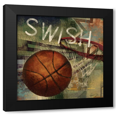 SWISH Black Modern Wood Framed Art Print by Yang, Eric