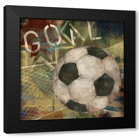 GOAL Black Modern Wood Framed Art Print by Yang, Eric