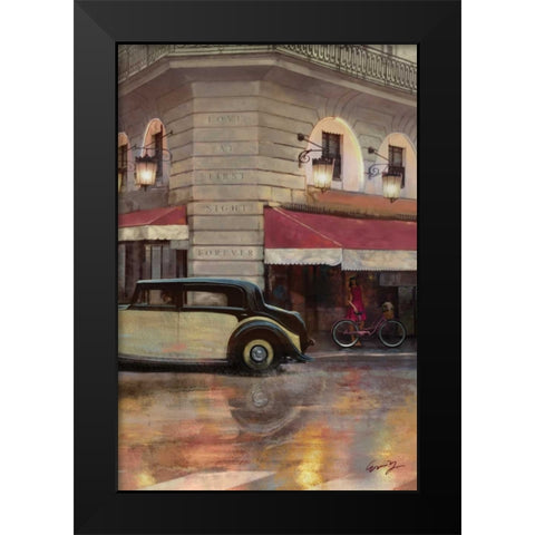 LOVE AT FIRST SIGHT Black Modern Wood Framed Art Print by Yang, Eric