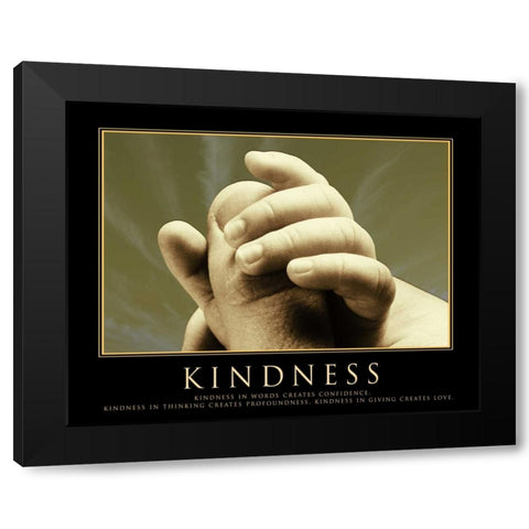KINDNESS Black Modern Wood Framed Art Print with Double Matting by Yang, Eric