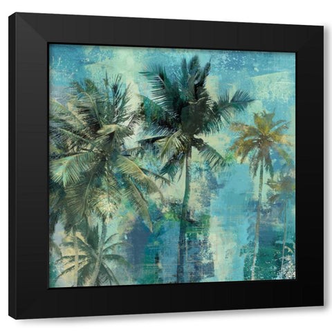 PALM PARADISE Black Modern Wood Framed Art Print with Double Matting by Yang, Eric