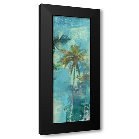 TEAL PALM TRIPTYCH III Black Modern Wood Framed Art Print with Double Matting by Yang, Eric