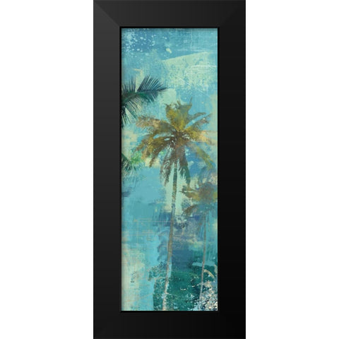 TEAL PALM TRIPTYCH III Black Modern Wood Framed Art Print by Yang, Eric