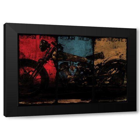 BORN FREE MULTI Black Modern Wood Framed Art Print with Double Matting by Yang, Eric