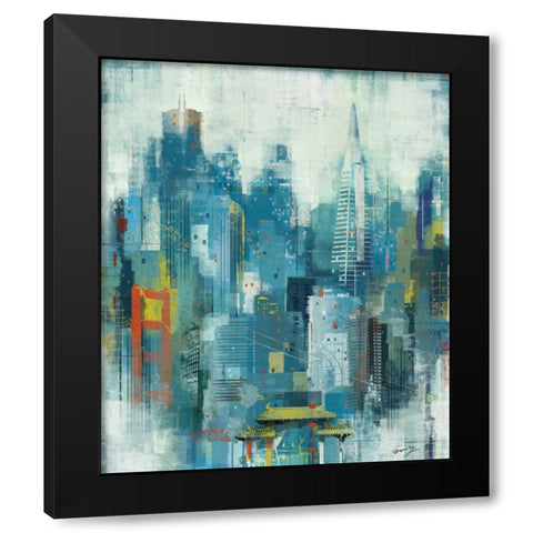 SAN FRANCISCO Black Modern Wood Framed Art Print with Double Matting by Yang, Eric