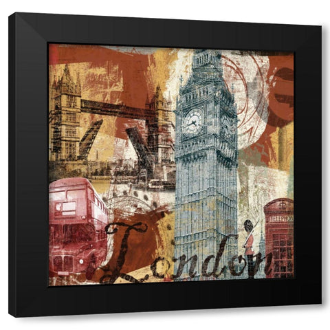 TOUR LONDON Black Modern Wood Framed Art Print with Double Matting by Yang, Eric