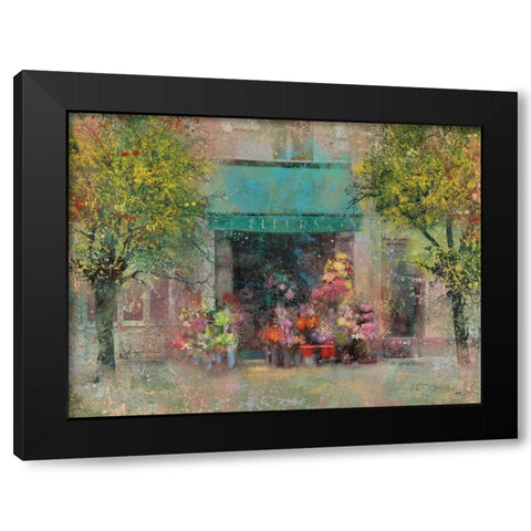 PROVENCE FLOWER SHOP Black Modern Wood Framed Art Print by Yang, Eric