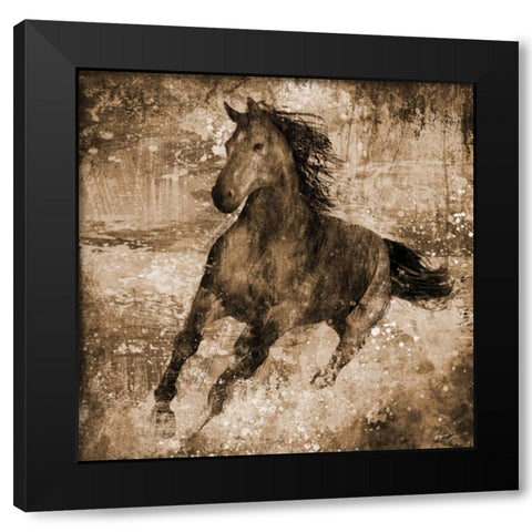 RUNNING FREE Black Modern Wood Framed Art Print with Double Matting by Yang, Eric