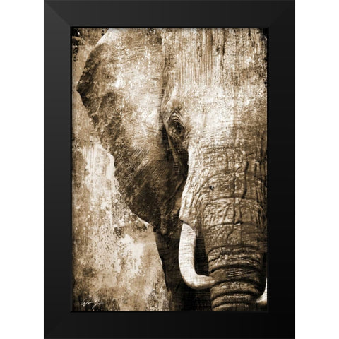 AFRICAN ANIMALS I - sepia Black Modern Wood Framed Art Print by Yang, Eric