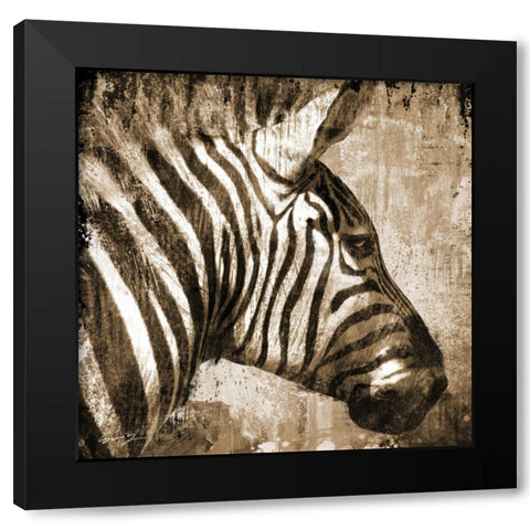 AFRICAN ANIMALS II - sepia Black Modern Wood Framed Art Print by Yang, Eric
