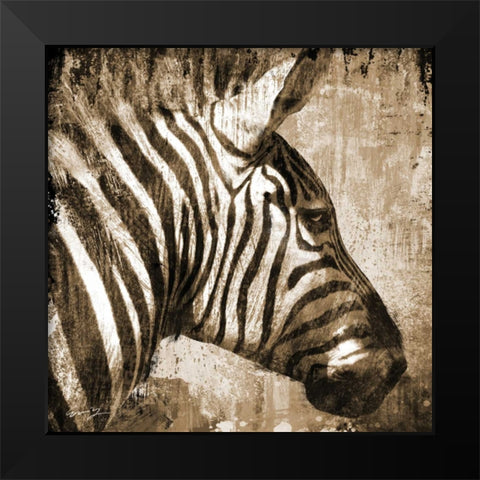 AFRICAN ANIMALS II - sepia Black Modern Wood Framed Art Print by Yang, Eric
