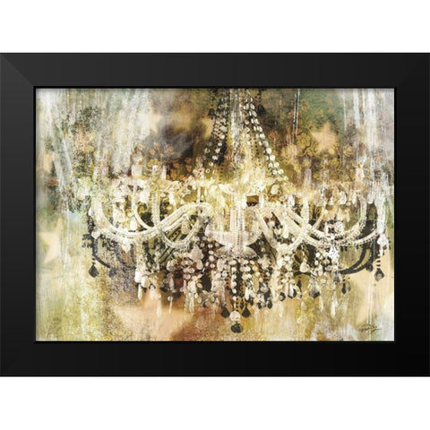 VINTAGE CRYSTAL CHANDELIER Black Modern Wood Framed Art Print by Yang, Eric