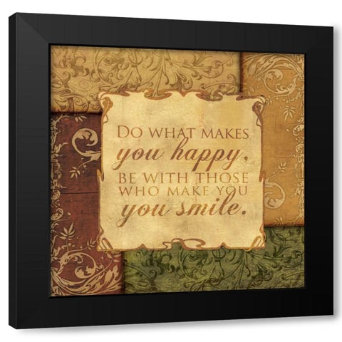 SMILE Black Modern Wood Framed Art Print with Double Matting by Ballantyne, Piper