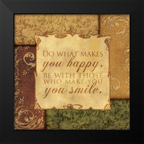 SMILE Black Modern Wood Framed Art Print by Ballantyne, Piper