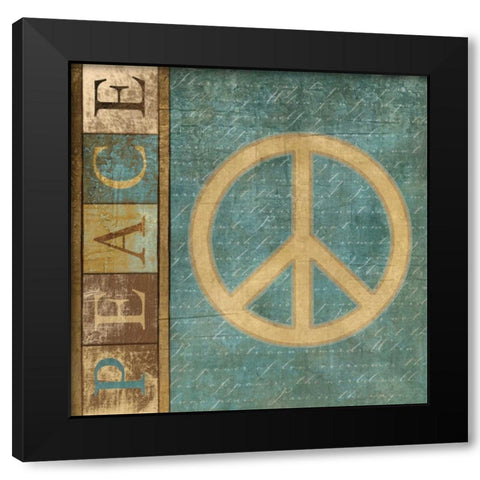 PEACE INSPIRATION Black Modern Wood Framed Art Print by Ballantyne, Piper