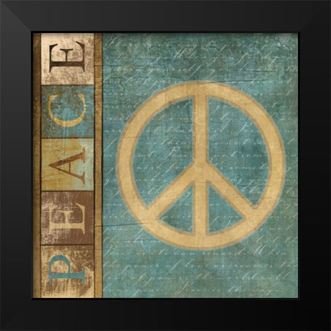PEACE INSPIRATION Black Modern Wood Framed Art Print by Ballantyne, Piper