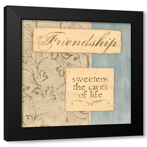 SWEETENS THE CARES Black Modern Wood Framed Art Print by Ballantyne, Piper